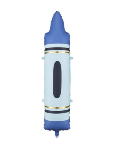 Globo foil crayon azul 23x104cm| Ducaval | Envías 24/48 horas 