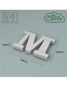 Letra M corcho 200X40mm | Ducaval | Envíos 24/48 horas