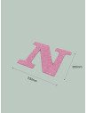 Letra N con purpurina rosa 232 x 200 mm. Ducaval envios 24/48 h
