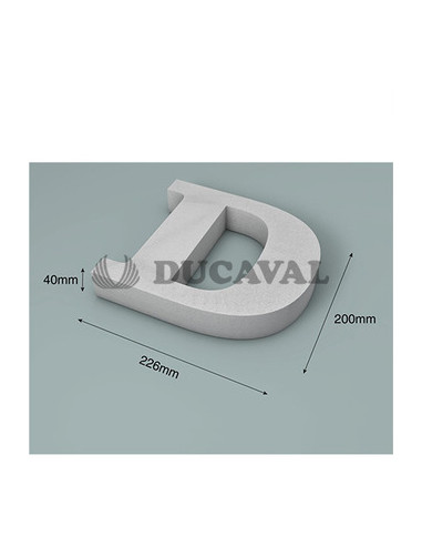 Letra D corcho 200X40mm  Disfraces Ducaval