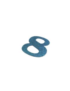 Numero 8 con purpurina azul | Ducaval | Envíos 24/48 horas