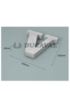 Letra V corcho 200X40mm  Disfraces Ducaval
