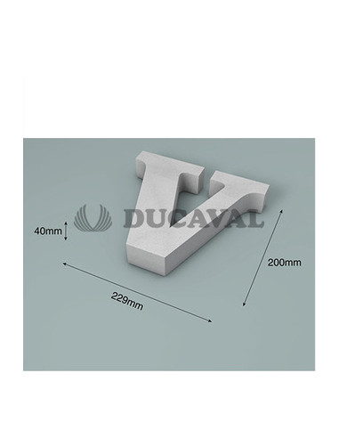 Letra V corcho 200X40mm  Disfraces Ducaval