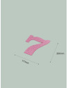 Numero 7 con purpurina rosa. Ducaval envios 24/48 horas