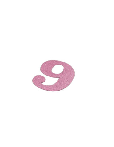 Numero 8 con purpurina rosa | Ducaval | Envíos 24/48 horas