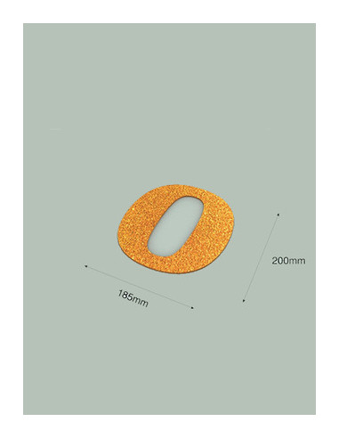 Número 0 con purpurina oro 185 x 200 mm. Ducaval envios 24/48 horas