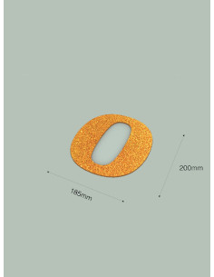 Número 0 con purpurina oro 185 x 200 mm. Ducaval envios 24/48 horas