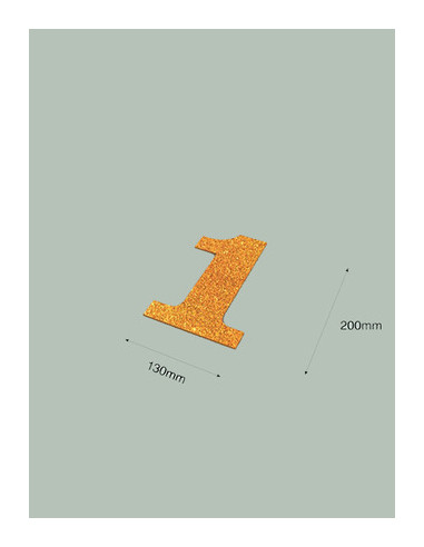 Número 1 con purpurina oro 130 x 200 mm. Ducaval envios 24/48 horas