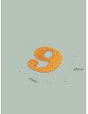 Número 9 con purpurina oro 170 x 200 mm. Ducaval envios 24/48 horas