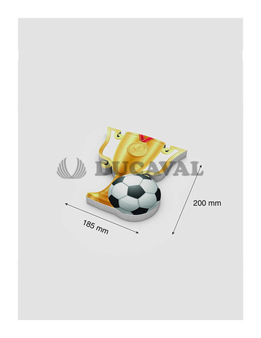 Trofeo de papel base de corcho 200x185mm. Ducaval envios 24/48 horas 