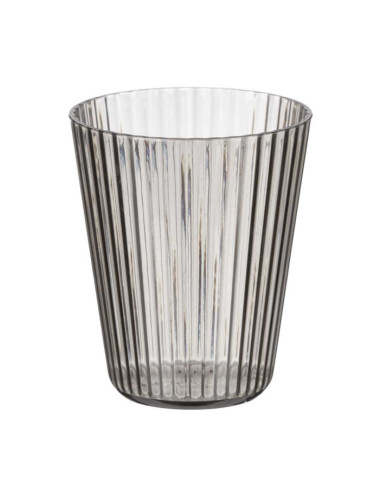 Vaso de plástico rayado en color gris de 300ml | Ducaval | Envías 24/