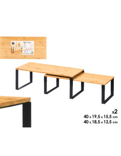 Set 2 baldas bambú patas 40x19cm | Ducaval | Envías 24/48 horas 