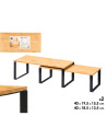 Set 2 baldas bambú patas 40x19cm | Ducaval | Envías 24/48 horas 