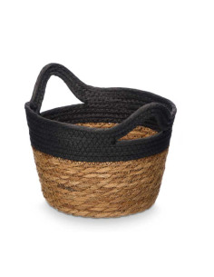 Cesto redondo alto negro19x17cm con asas | Ducaval | Envíos 24/48 hor