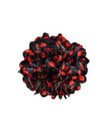 Flor pinza negra lunares rojos GD
