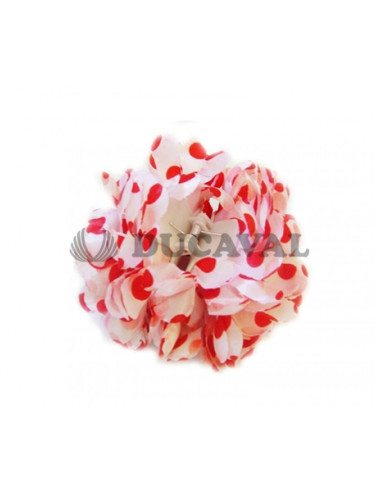 Flor pinza blanca lunares rojos GD