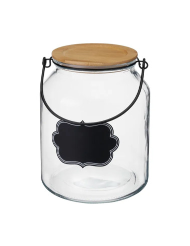 Tarro vidrio bambú 3100ml | Ducaval | Envías 24/48 horas 