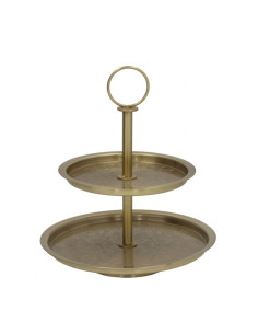 Expositor dos pisos dorado 22x22x25cm | Ducaval | Envías 24/48 horas 