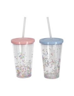 Vaso con cañita fantasy 400ml  | Ducaval | Envías 24/48 horas 