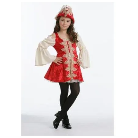 Disfraz de Pirata rojo chica