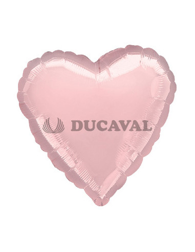 Globo foil corazón rosa pastel 45cm.