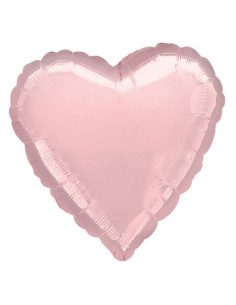 Globo foil corazón rosa pastel 45cm.