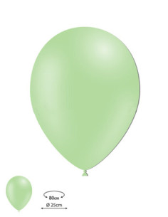 Globos látex verde menta 100ud 25cm | Ducaval | Envío 24/48h