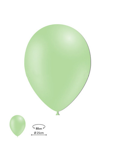 Globos látex verde menta 100ud 25cm | Ducaval | Envío 24/48h