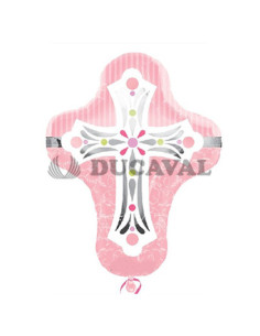 Globo foil cruz rosa P35  Disfraces Ducaval