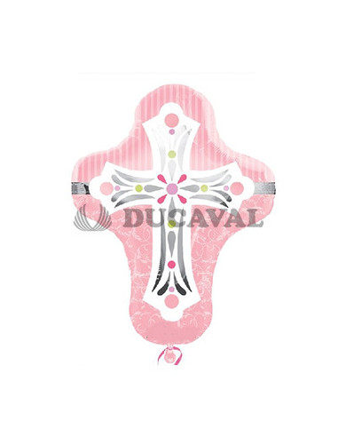 Globo foil cruz rosa P35  Disfraces Ducaval