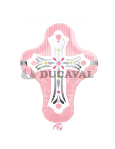 Globo foil cruz rosa P35  Disfraces Ducaval