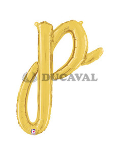 Globo foil letra P minúscula oro 36cm