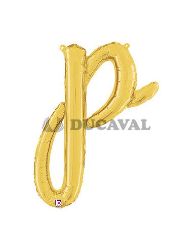 Globo foil letra P minúscula oro 36cm