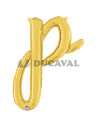 Globo foil letra P minúscula oro 36cm