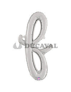 Globo foil letra F minúscula plata 36cm