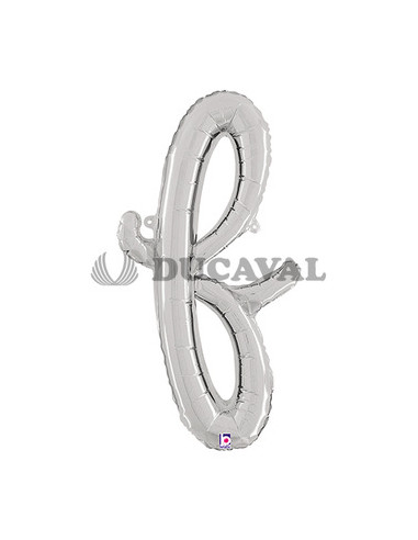 Globo foil letra F minúscula plata 36cm