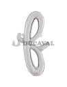 Globo foil letra F minúscula plata 36cm