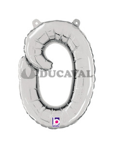 Globo foil letra O minúscula plata 36cm