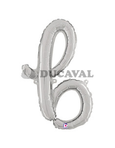 Globo foil letra B minúscula plata 36cm
