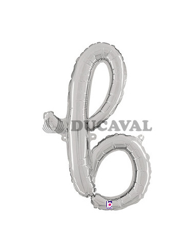 Globo foil letra B minúscula plata 36cm
