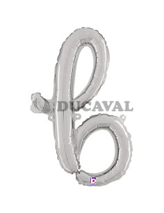 Globo foil letra B minúscula plata 36cm