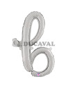Globo foil letra B minúscula plata 36cm