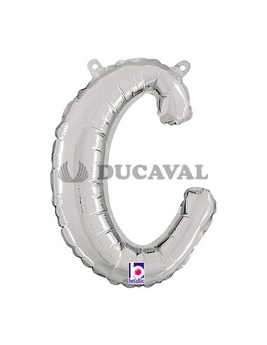 Globo foil letra C minúscula plata 36cm