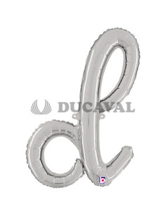 Globo foil letra D minúscula plata | Ducaval | Envíos 24/48h