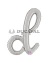 Globo foil letra D minúscula plata | Ducaval | Envíos 24/48h