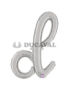 Globo foil letra D minúscula plata | Ducaval | Envíos 24/48h
