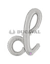 Globo foil letra D minúscula plata | Ducaval | Envíos 24/48h