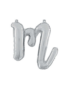 Globo foil letra M minúscula plata 36cm | Ducaval | Envíos 24/48 hora