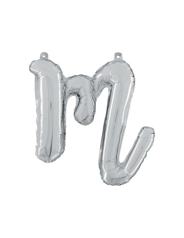 Globo foil letra M minúscula plata 36cm | Ducaval | Envíos 24/48 hora