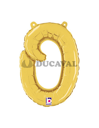 Globo foil letra O minúscula oro 36cm